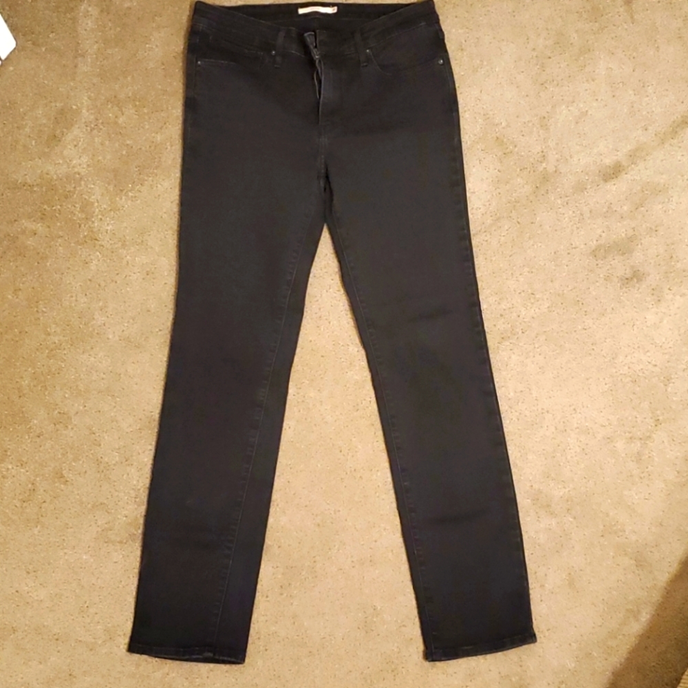 Ladies Black Levi 712 Slim Jeans 30W x 30L